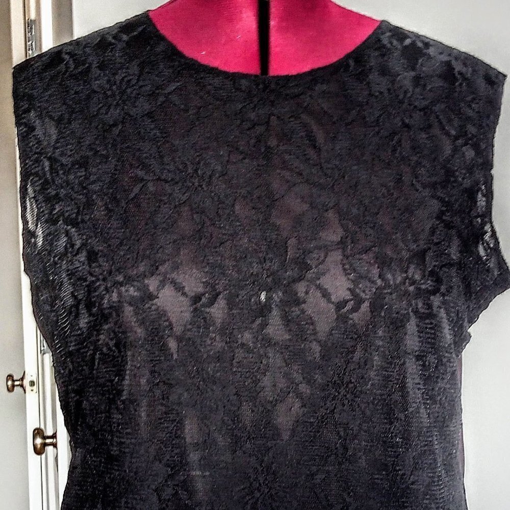 Covington Black Lace Front Sleeveless Top